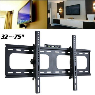 32-70'' Slim Fixed TV Braket Wall Mount Angle Tilting for Large Flat TVs 99 lbs 