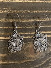 Handmade Holiday Christmas Silver Tone Bell Dangle Earring Ready To Ship
