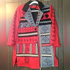 Antthony Mark Hankins Embroidered Wool Blend Pea Coat, Size 8