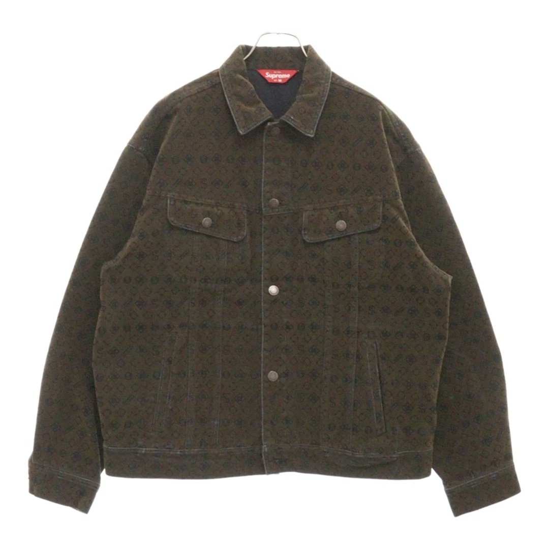 Veste camionneur en denim floqué SUPREME 24AW tous motifs marron occasion 21a651eb62912a7
