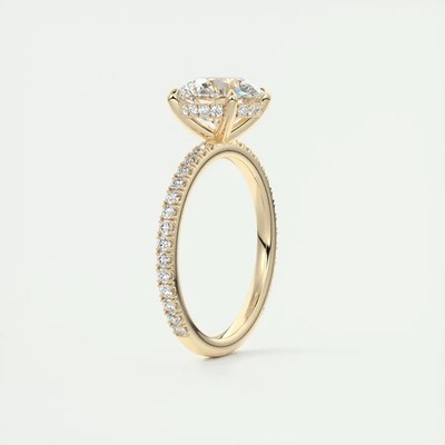 Ring 2,0 kt Rundschliff Laborgefertigt Diamant Testpass 925 Silber Vier Krappenfassung