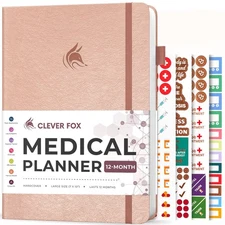 Clever Fox Large Medical Planner 12-Month – Medical Notebook, Health Diary, W...