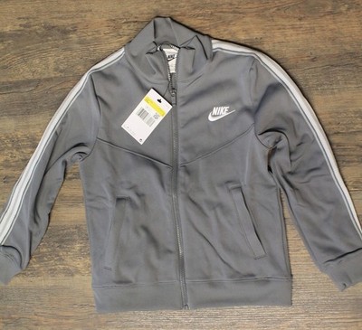 Nike Dry Fit Kinder Trainingsanzug FD3061-084, Grau/Weiß, Größe: S