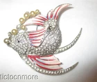 VINTAGE MARCEL BOUCHER PARADISE FISH DECO JEWELED ENAMEL FUR PIN BROOCH