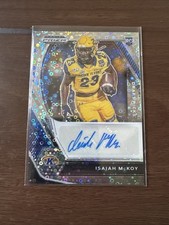 2021 Prizm Draft Picks Football Isaiah McKoy Silver Circles Rookie Autograph