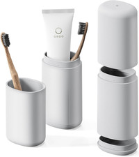 Estuche Cepillo Dientes Portatil Con Pasta y Vaso Organizador Viaje Camping Casa