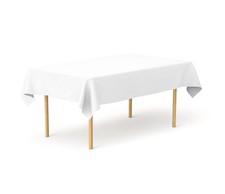 Pomp White 60" x 126" Inch Premium Polyester Tablecloth  Wrinkle  Stain Res...
