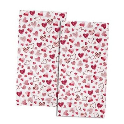 Valentine's Love Heart Hand Bath Towel Set of 2 14 x 28 inch V Pink Heart C