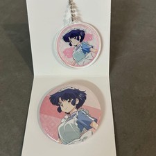 Ranma 1/2 CAFE Acrylic Keyholder, Can Badge Akane Tendo