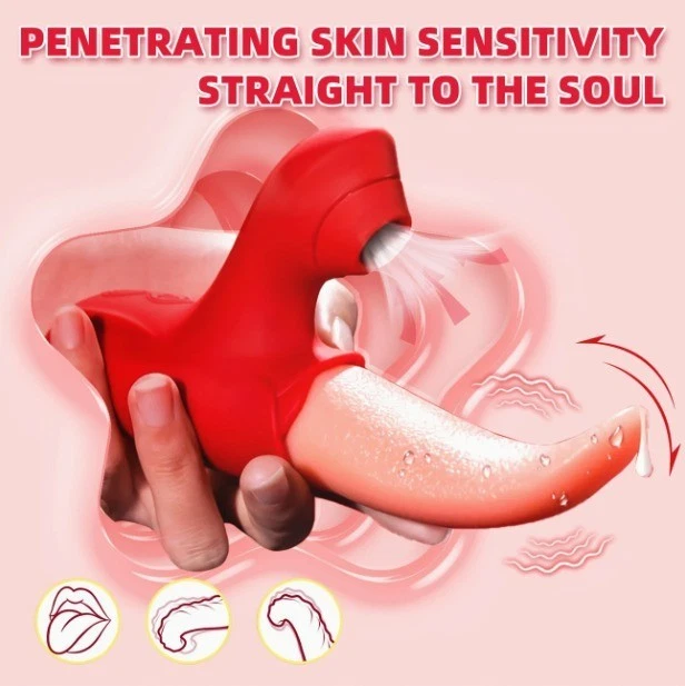 Vibrador para lamer la lengua juguete sexual para mujeres - punto G, estimulación del clítoris Foto 3 de 4