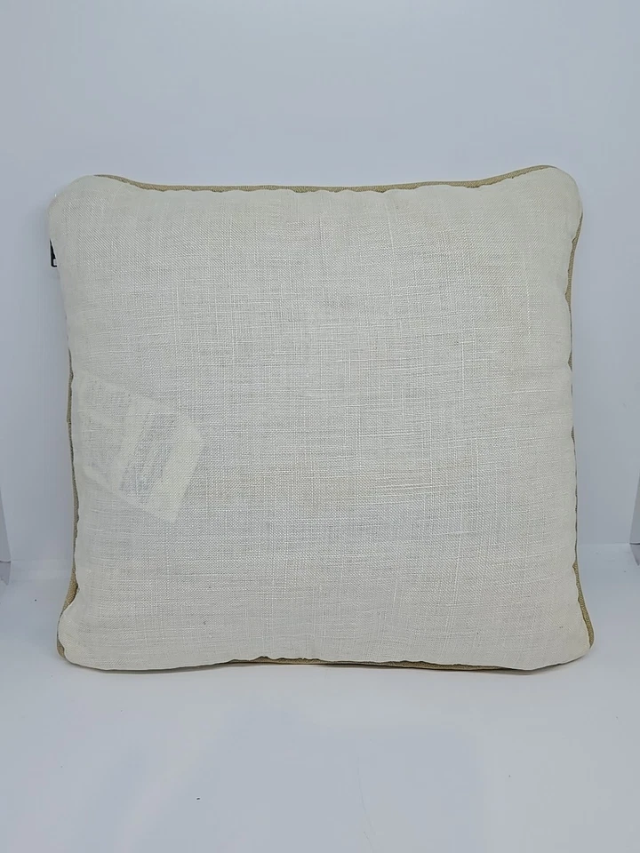 Handmade Crewel Embroidery Needlepoint Pillow Butterfly Flowers Cottage 12x12 - Image 2 of 4