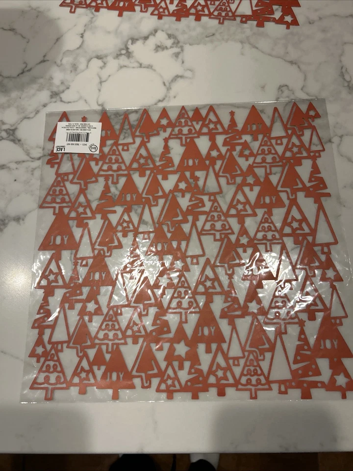 Christmas Red Trees Lace Card stock - Image 2 of 2