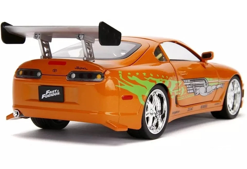Mini Car 1/18 1995 Toyota Supra Orange Brian With Figure/Lights Fast And Furious - Image 3 of 4