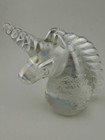 Albert E. Price Iridescent Glass Unicorn Head Paperweight Vintage USA Label — photo 8