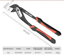 Image of Bahco Ergo Waterpump Pliers 10in. 250mm Slip Joint Pliers - 8224
