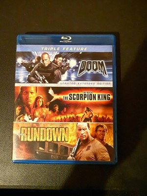 Doom/The Scorpion King/The Rundown (Blu-ray Disc, 2012, 3-Disc Set)
