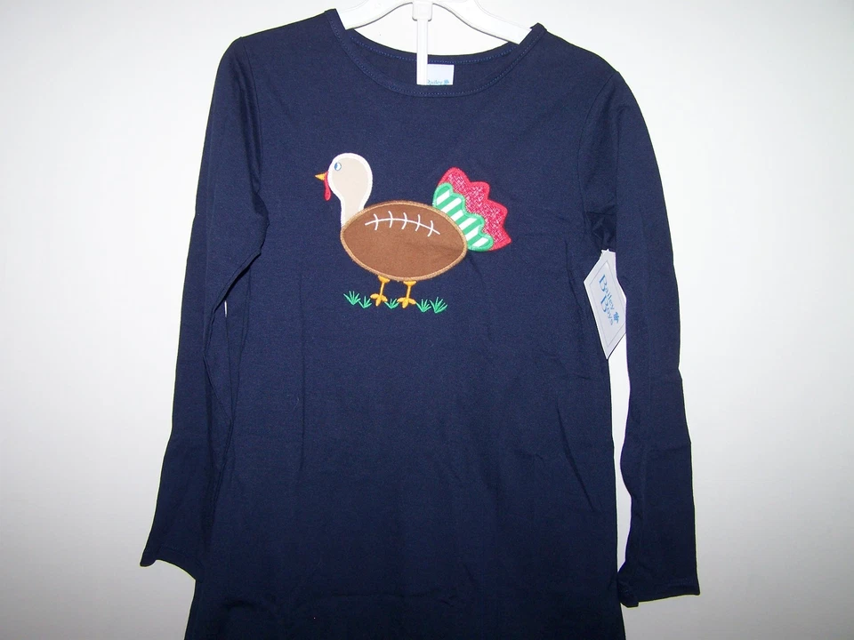 Bailey Boys Boutique Niña Pantalón Conjunto Talla 10 Azul Marino Verde Rayas Pavo Fútbol Nuevo con Etiquetas Foto 2 de 4