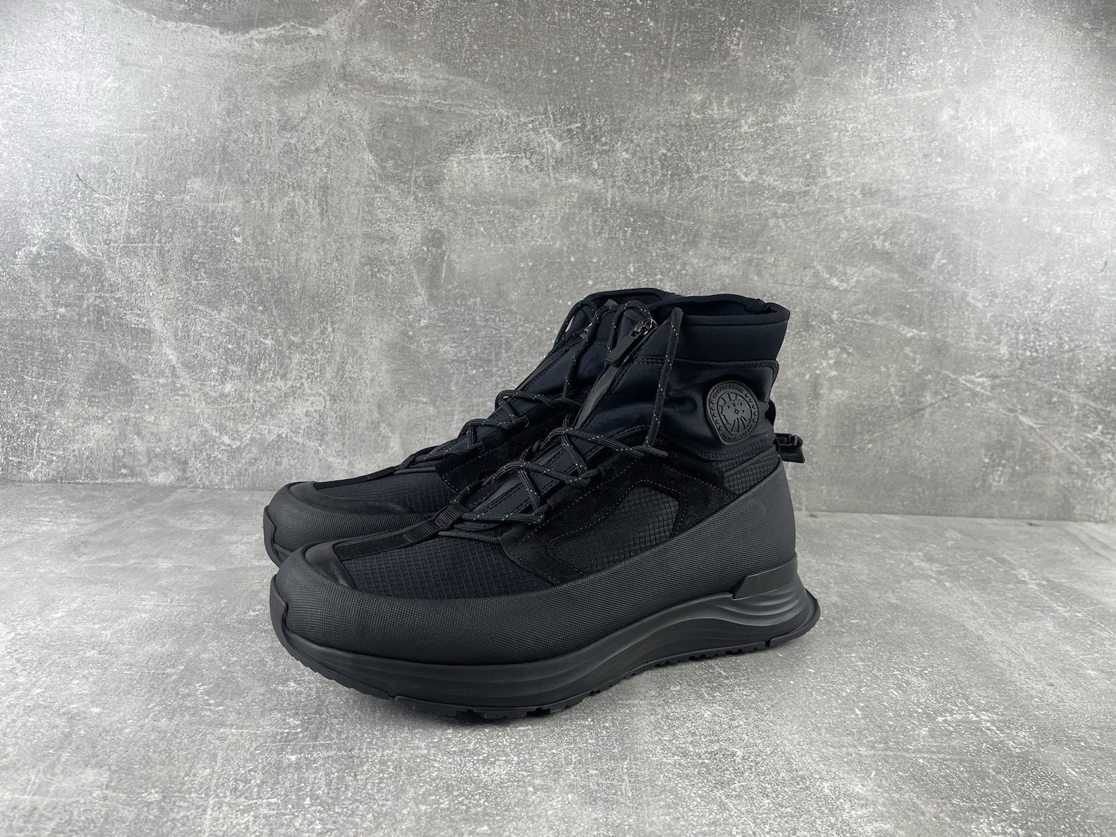 Canada Goose Glacier Trail High Zip Lace Black Boots Size EU 43 Made in Portugal