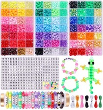 4000pcs 84 Colors Pony Beads Friendship Bracelet Kit with 910 AZ Letter Beads