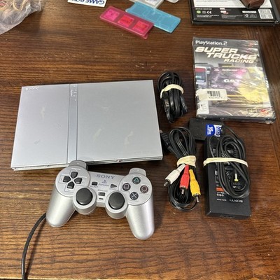 Sony PlayStation 2 Slim PS2 Silver SCPH-79001 With Controller,1 game,Memory Card