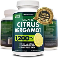 Citrus Bergamot Supplement – 150:1 Extract, 1200mg per 60 Count (Pack of 1) 