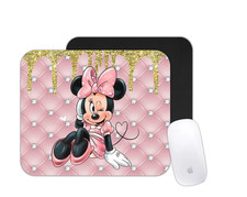 Cartoon Mouse Inspired Mouse Pad  Cute Pink Desk Accessory Office Mat