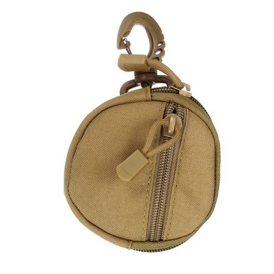 Small Admin Pouch, Mini Pouch Keychain with Buckle 3.9''x3.9'' & Light Brown 1Pcs