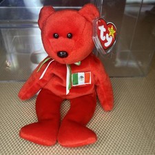 Rare Retired Original 1999 TY Beanie Baby Osito Mexico Bear w/Errors