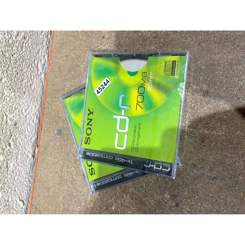 Lot of 2 Sony CDQ80N5 CD-R Recordable Blank Discs 48x 700MB 80min Jewel Case - Image 3 of 4