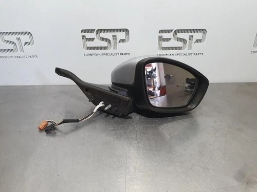 PEUGEOT 208 RIGHT DOOR MIRROR A9, POWER FOLD, W/ CHROME TRIM, COLOUR CODED COVER