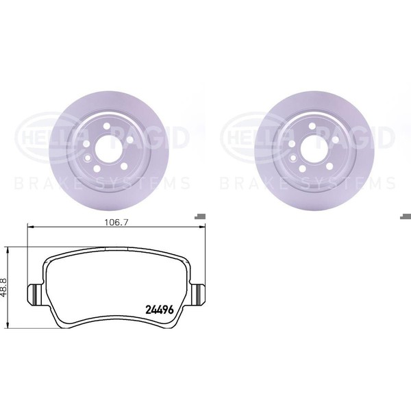 Hella Bremsscheiben + BelÄGe Hinten Passend FüR Ford Galaxy + S-MAX 2006-2014-image