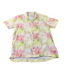 Scotch  Soda Yellow Pink Linen Viscose S/S Button Front Size Medium