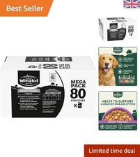 Meaty Chunks Adult Wet Dog Food in Jelly - 80x100g Pouches for Skin Health 4.37 per kilo