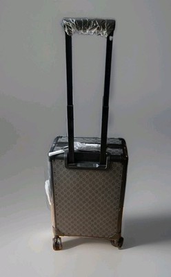 Gucci GG Supreme Trolley Carry On Suitcase Black Gray Rolling Luggage