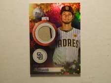 2025 Topps Holiday Purple Metallic Relic Card of Yu Darvish - Padres