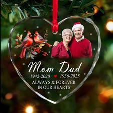 Custom Memorial Christmas Ornament Holiday Keepsake for Loss of Dad, Mom