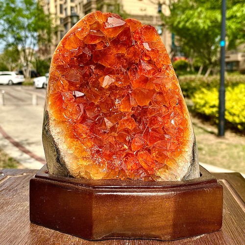 5.43LB Superb Yellow Citrine Crystal Cave Decor Stone Cathedral Geode Specimen - 第 13/13 張圖片