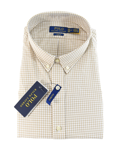 Polo Ralph Lauren Herren Hemd Neu XL 17,5 Braun Gingham Kariert Classic Fit