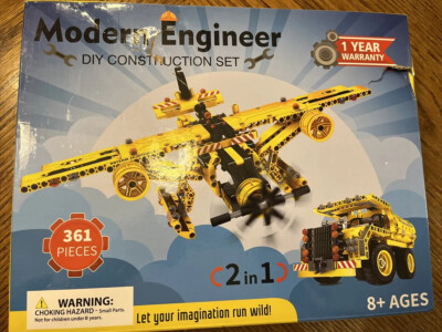 Modern Engineer 2 in 1 Construction Set, airplane & truck building set Ages 8+