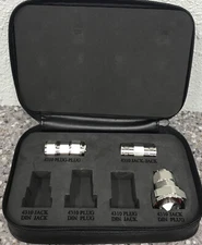 RF Coax LOW PIM Adapter Kit DIN Tri-Metal Plating Silver Pin (As Seen See Desc)