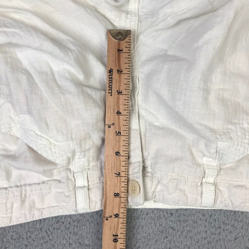 Pantalone Pilcro Anthropologie donna n.12 bianco misto lino gamba svasata - Foto 8 di 13