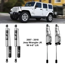 Fox Shox 4-6" Lift Front Rear Shocks Fits 2007-2018 Jeep Wrangler JK 2WD 4WD
