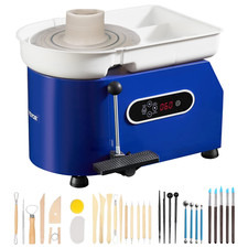 Tornio per Ceramica Argilla Con Pedale 450 W Diametro 28 Cm Velocità 60-300G/Min