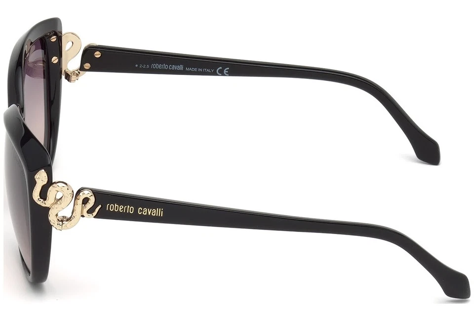 Óculos de sol Roberto Cavalli Zaniah RC 1017-F 01B ouro preto 58-17-140 borboleta - Imagem 4 de 4