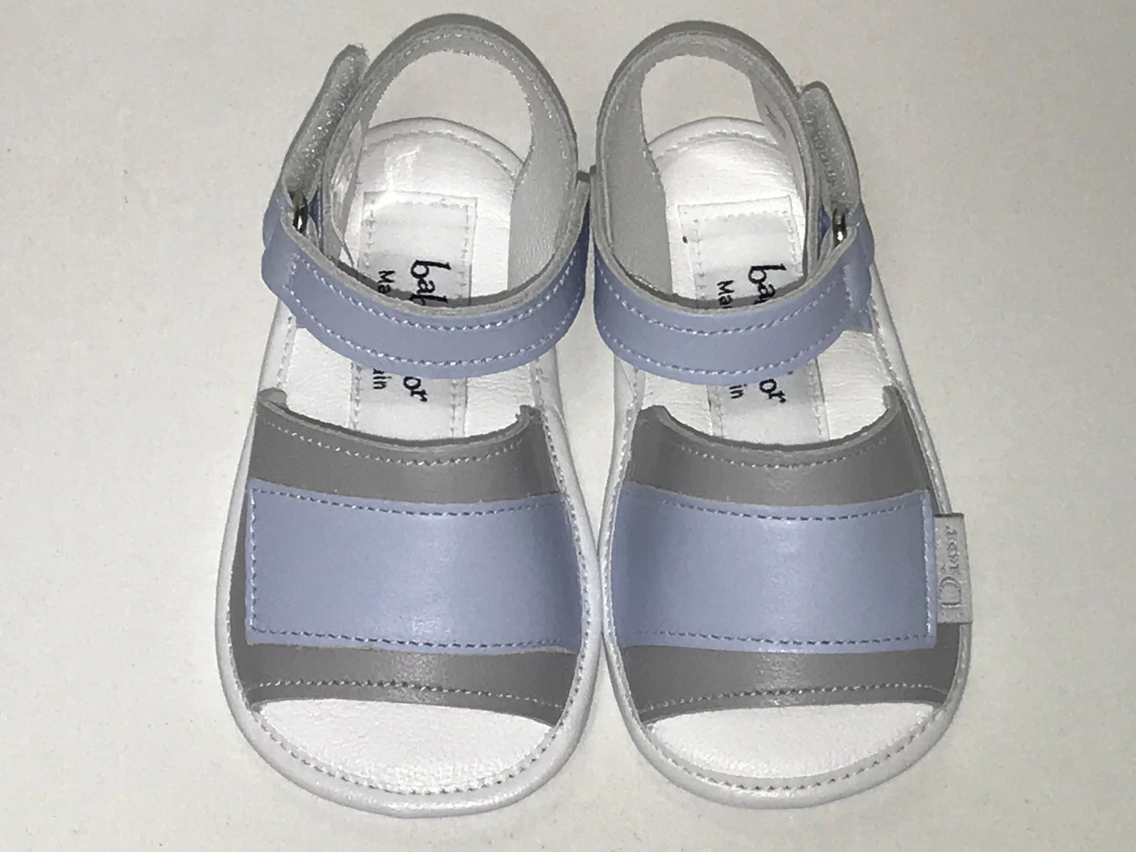 SANDALES EN CUIR DIOR BOYS OR BOUT OUVERT avec FOURRE TOUT CADEAU 17 EU/1 US RTL 2EBMCH0 O270