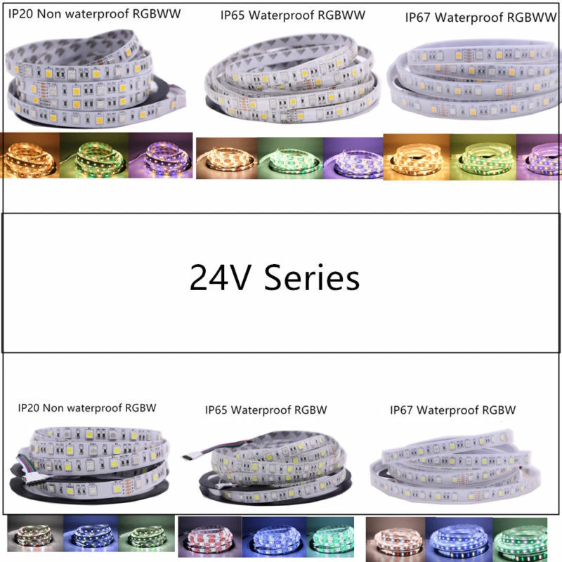 SMD 5050 RGB LED Strip Waterproof 5M 300LED DC 12V 24V CCT RGBCCT RGBW RGBWW - Image 4 of 4