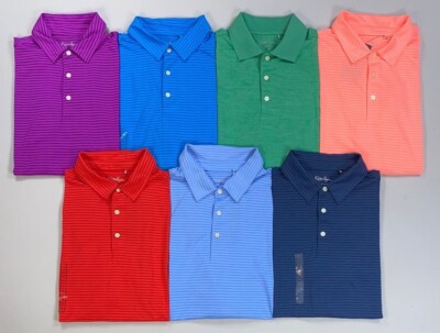 Men's Walter Hagen Texture Stripe Polo Short Sleeve Polyester Shirt