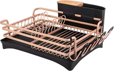 BRIAN & DANY Aluminum Dish Drying RackNever Rust Dish Rack with Removable Cut...
