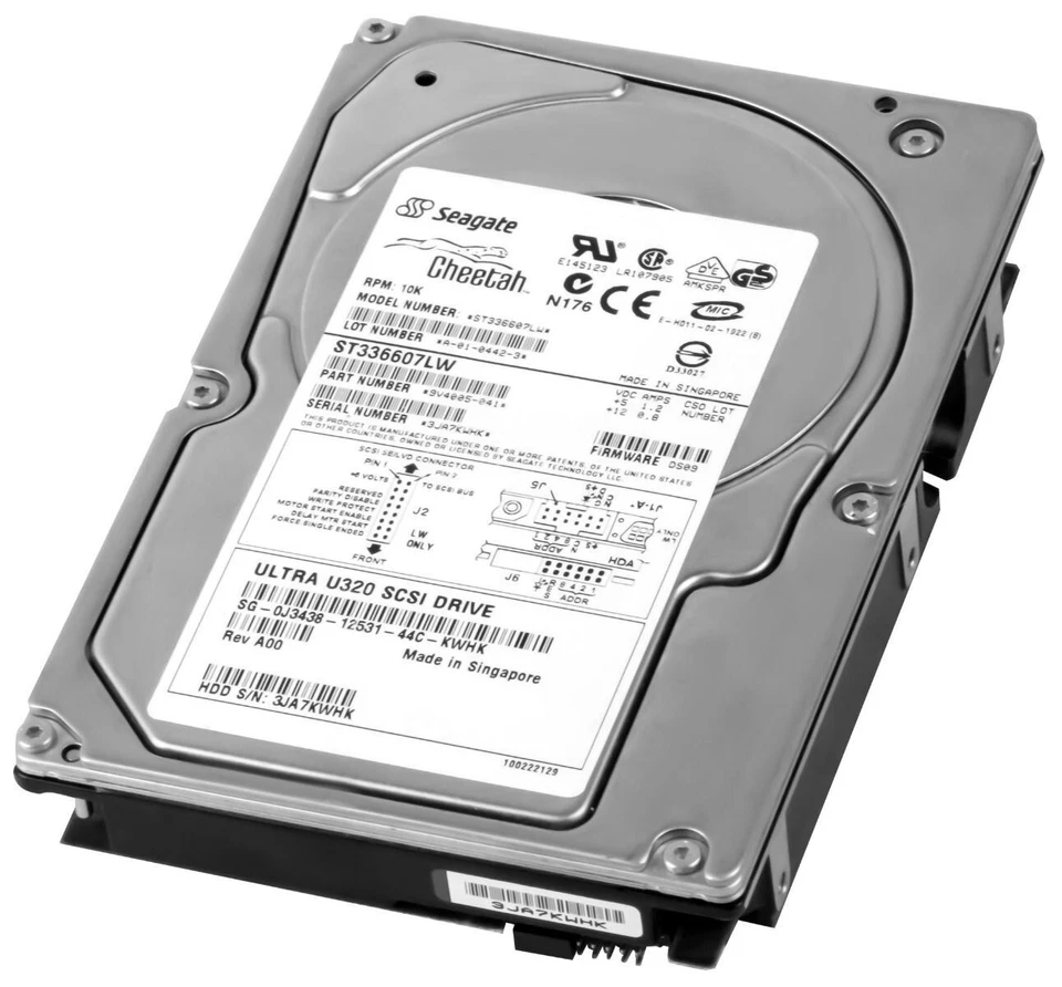 Hard Drive Dell 0J3438 J3438 ST336607LW 36GB 10000U/Min 8MB SCSI U320 3.5 " Inch - Image 2 of 3