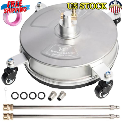#ad 14quot; Stainless Steel Surface Cleaner 4000 PSI 4 Wheels Concrete Patio Sidewalk US $265.19